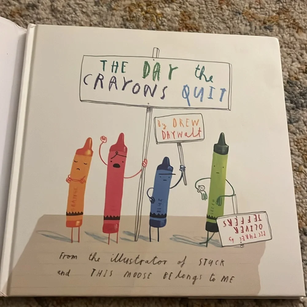 The Day The Crayons Quit by Drew Daywalt HardCover & Dustjacket 1st Edition EUC